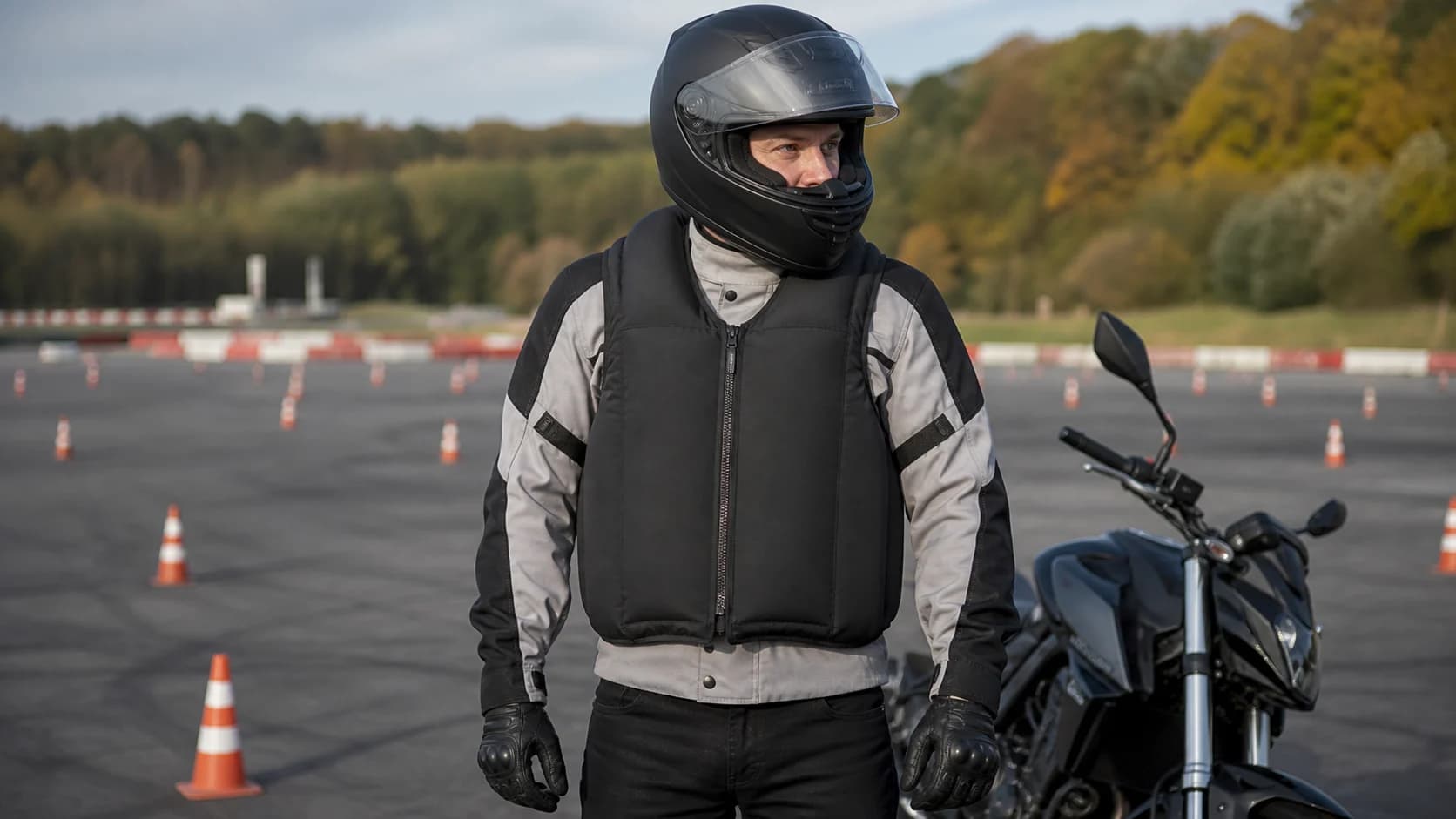 Imagine editorială despre airbag moto: vestă sau sistem integrat
